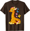 Funny giraffe drawing Gift Ideas Funny Giraffe Drawing Forest Ranger Cool Giraffe Mom T-Shirt - Brown
