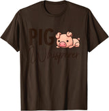 SHIRTSIDE PIG Pig Whisperer Shirt Gift For Pig Lover T-Shirt - Brown