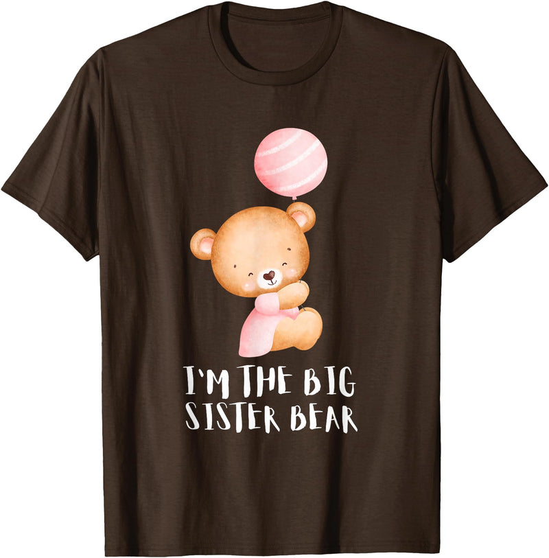 Big Sister Little Sister Outfits Siblings - Im the big sister bear T-Shirt - Brown