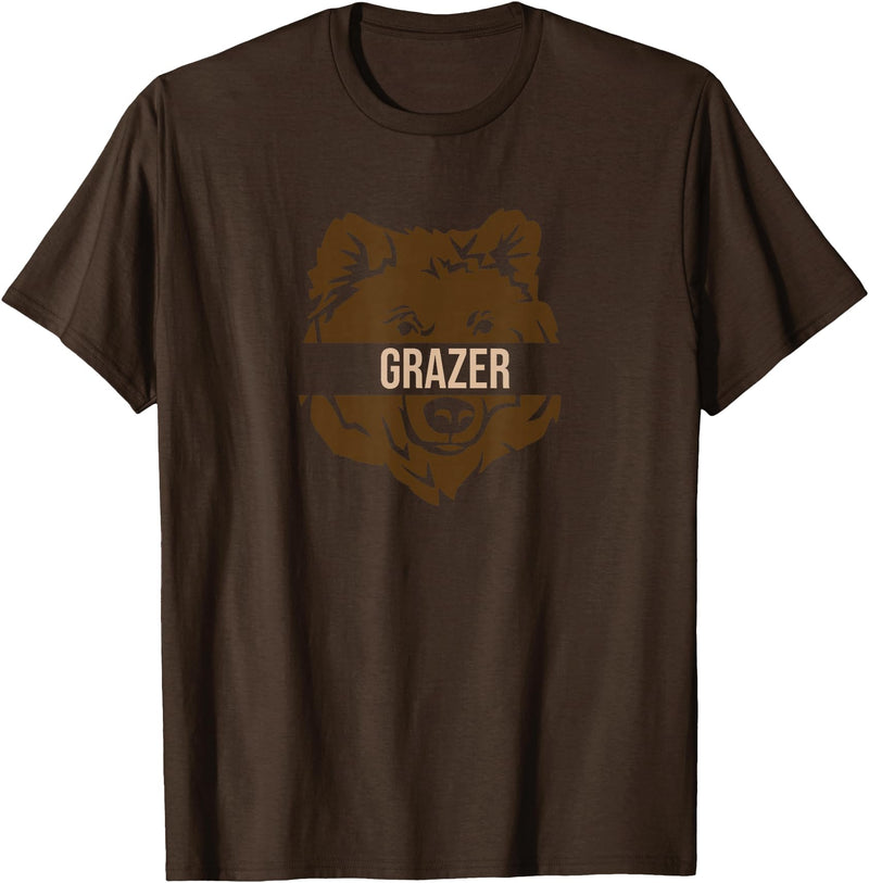 Brown Bear Lovers and Fat Grizzy Fans 2023 Grazer Bear design fat brown grizzly fan beartober week 2023 T-Shirt - Brown
