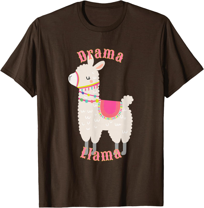 Cute Llama Shirts Drama Llama T-Shirt for Adults and Kids T-Shirt - Brown