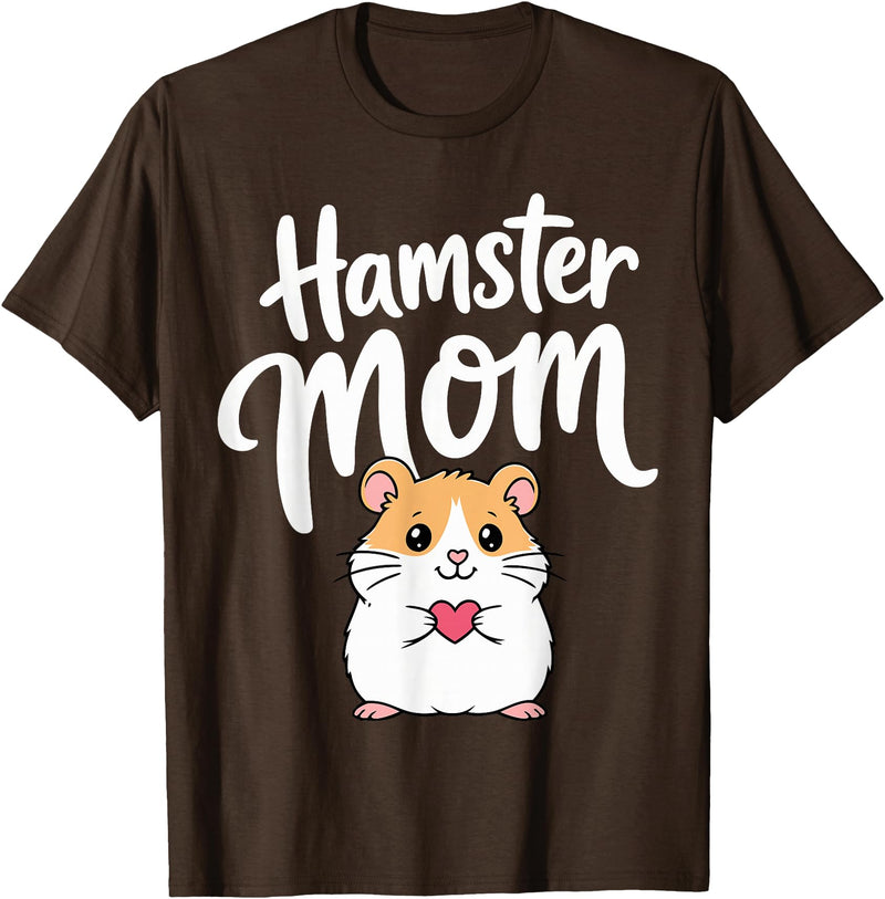 Hamster Mom Keeper Woman Girl Hamster T-Shirt - Brown