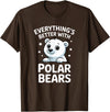 The Cute Animal Apparel Company Cute Polar Bear Lover Adults or Kids Boys Girls Polar Bears T-Shirt - Brown