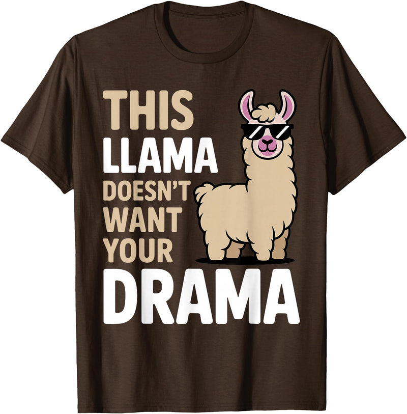 Llama Gift Llama Lover Accessories & Lama Stuff Funny Llama Design for Men Women Kids Llama Lover Llama T-Shirt - Brown