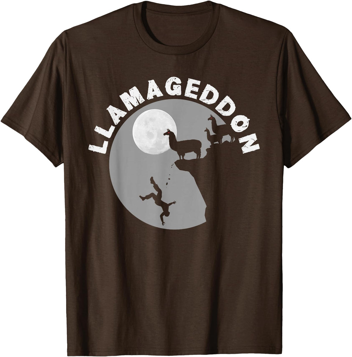 Funny Llama Tshirts for Farm Pet Animal Fans Funny Llamageddon T-Shirt for Llama Barnyard Lovers T-Shirt - Brown