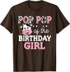 Cow Birthday Shirts For Family Men Women Cow Lover Pop Pop of The Birthday Girl Shirt Farm Cow Grandpa 1st T-Shirt - Brown