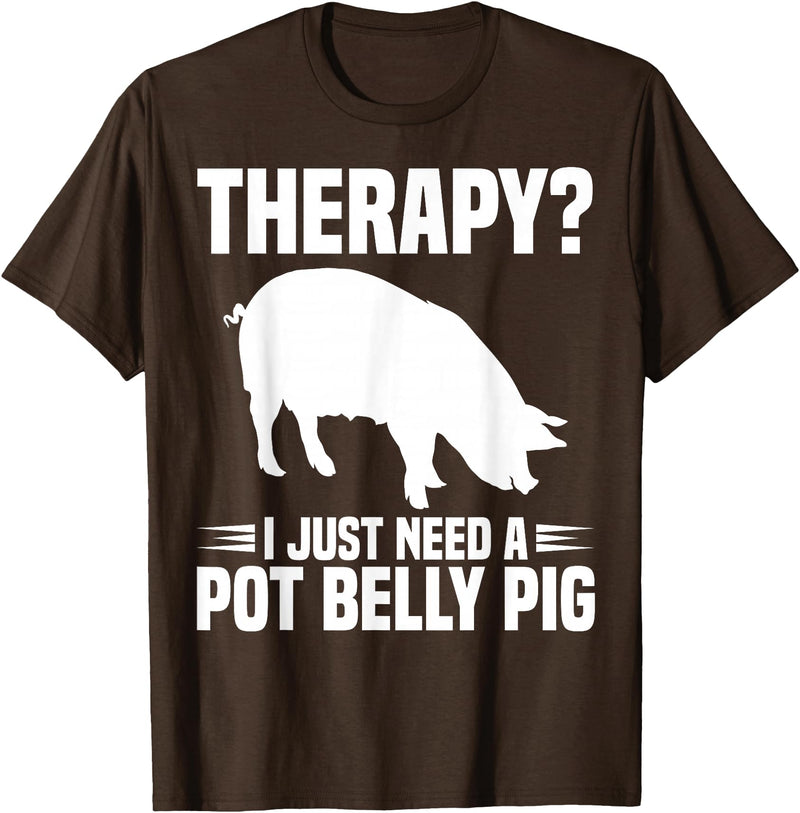 Pot Belly Pig Owner Clothing Pig Harness and Leash Pot Belly Pig Owner Food Toys Supplies Pot Belly Pig Mom T-Shirt - Brown