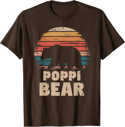 Poppi Bear Vintage Retro Funny Father's Day T-Shirt
