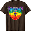 Bear Gay Pride Novelty by Ryan Co. Geometric Bear LGBT Rainbow Flag Gay Pride Men Women T-Shirt - Brown