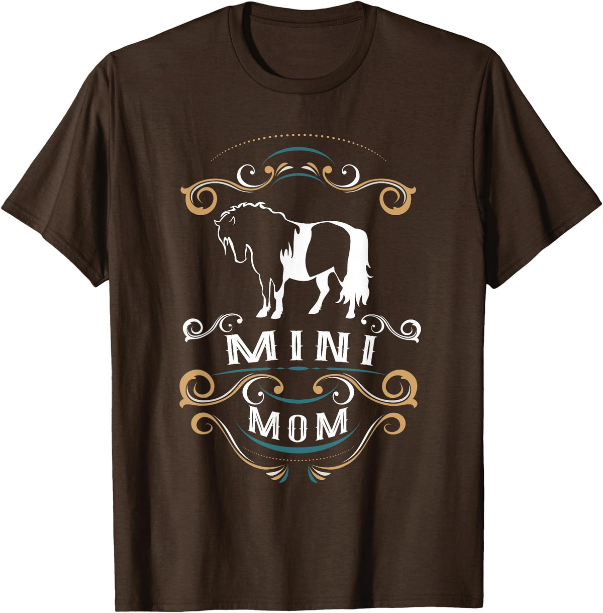 NIckerStickers Mini Mom | Trending Miniature Horse T-Shirt - Brown