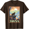 Giant Step Design Co. SWVA Southwest Virginia Black Bears Vintage Parks Poster T-Shirt - Brown