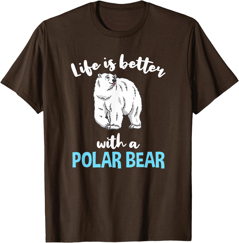 Hiking Lover Design Life is Better with A Polar Bear T-Shirt - Brown