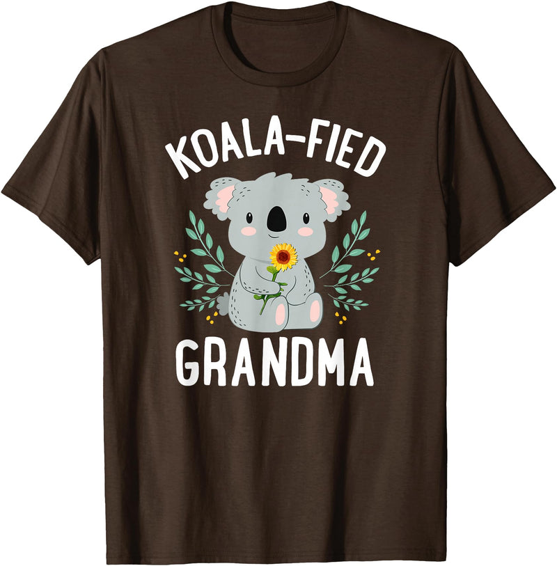 Mothers Day Stuff for Mom from Daughter or Son Koalafied Grandma Koala Bear Sunflower Floral Mothers Day T-Shirt - Brown