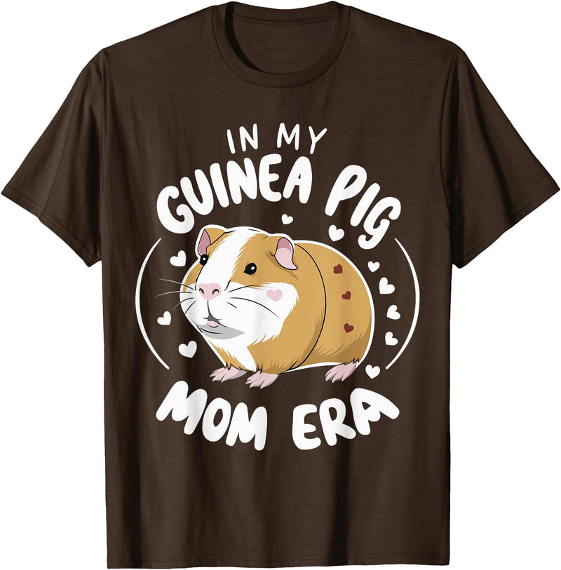 Guinea Pig Hamster Chinchilla Hedgehog Rodent In My Guinea Pig Mom Era T-Shirt - Brown