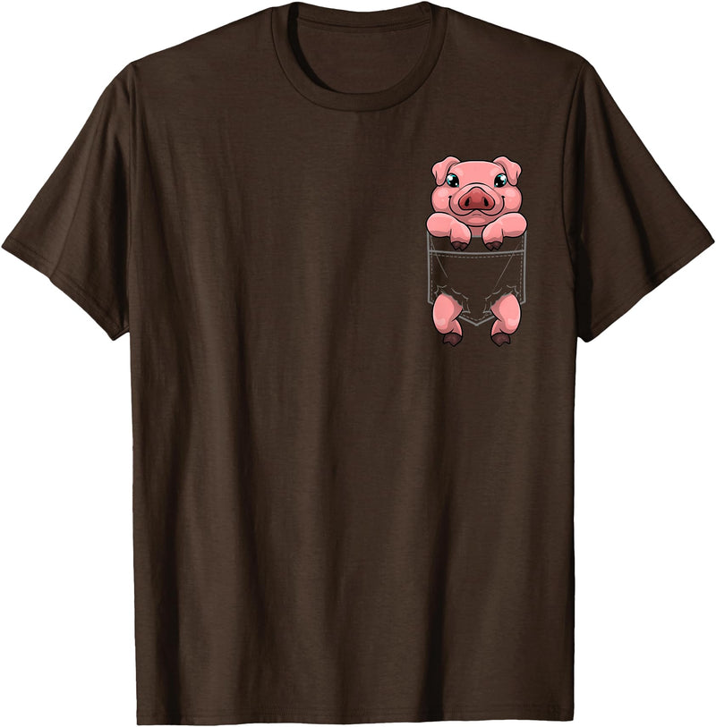 Pig Gift Pig Lover Stuff & Pig Novelty Accessories Cool Pig Art For Men Women Farm Animal Piggy Pork Pig Lovers T-Shirt - Brown