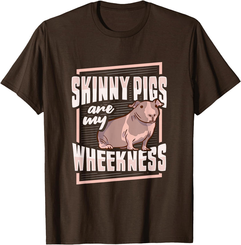 Skinny Pig Wheek Design for a Guinea Pig Lover T-Shirt - Brown