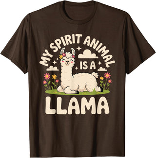 Llama Gift Llama Lover Accessories & Lama Stuff Funny Llama Art for Men Women Kids Alpaca Gag Llama Lover T-Shirt - Brown