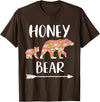Matching Family Grandma Bear Boho by Foxio Floral Bear Matching Family Outfits Funny Honey Bear T-Shirt - Brown