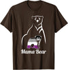 Asexual Mama Bear Designs Co. Asexual Mama Bear Asexual Pride LGBT Ace Pride Flag Mom T-Shirt - Brown