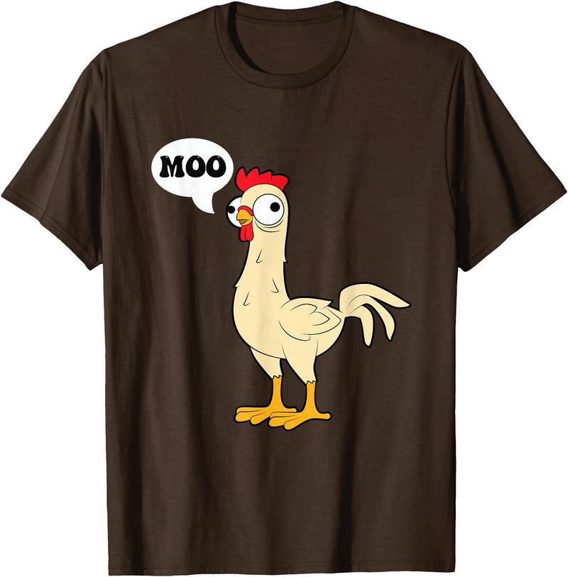 gift creative original father joke humor amusing Chicken - Hen - Fowl - Cow - Funny - Joke - dad Joke T-Shirt - Brown