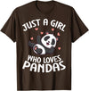 Panda Bear Clothing Panda Lover Cute Kids Just A Girl Who Loves Pandas T-Shirt - Brown