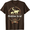 Matching Family Grandma Bear Boho by Foxio Mamaw Bear Floral Matching Family Funny Grandma Bear Boho T-Shirt - Brown