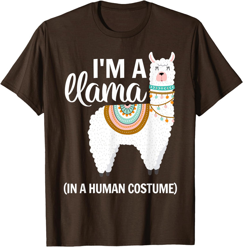 Human Costumes Inc. Llama Halloween Costume I'm A Llama in A Human Costume T-Shirt - Brown