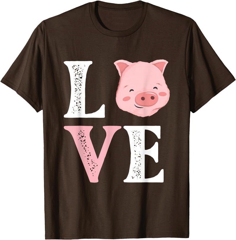 Funny Pig Lover Shirts Love Pigs - Pig Lover Pig Farming Piglet Farmer Farm Animal T-Shirt - Brown
