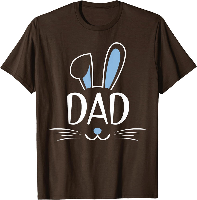 Dad Bunny Rabbit Face Family Group Easter Father's Day T-Shirt in Brown