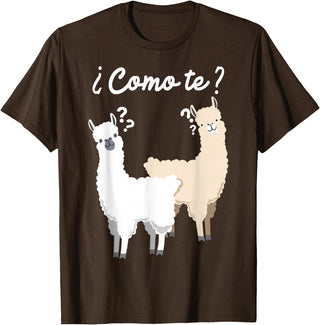 Spanish design | Llama gift | Funny Spanish design Funny Spanish gift, Como Te Llama, Llama design T-Shirt - Brown