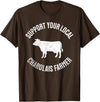 Charolais Cow Support Charolais Cow Cattle Farmer Meat T-Shirt - Brown