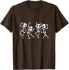 halloween costumes skeleton halloween dabbing and dancing tshirt T-Shirt - Brown