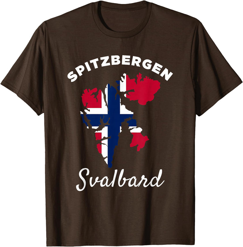 Spitzbergen Island Souvenir Svalbard Gift Norway Spitsbergen Norway Flag Men Women Spitzbergen Svalbard T-Shirt - Brown