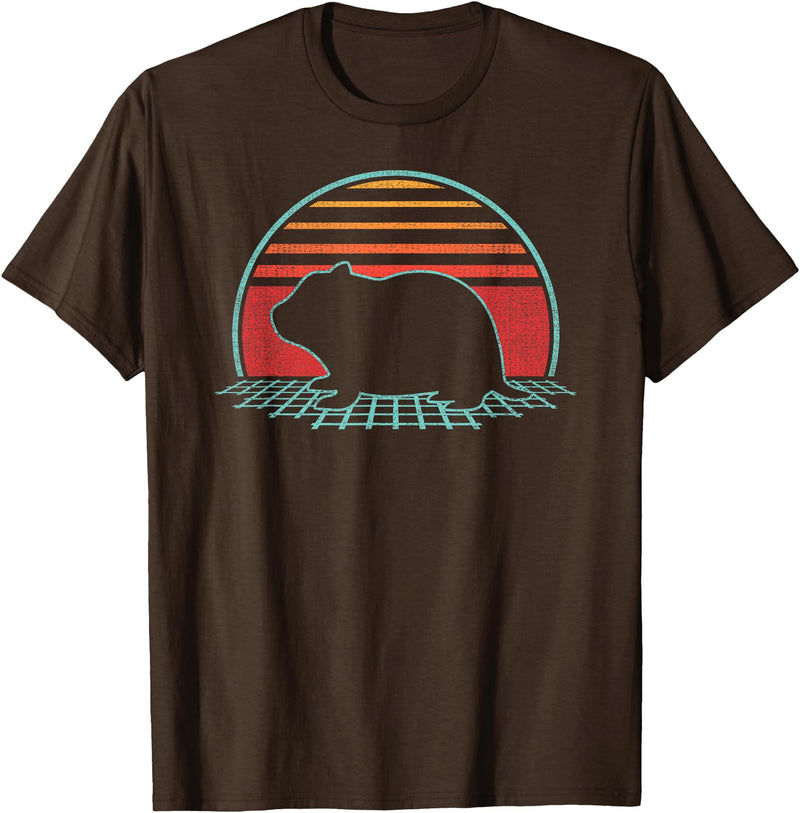 Hamster Lover Animal Retro Vintage 80s Style T-Shirt - Brown