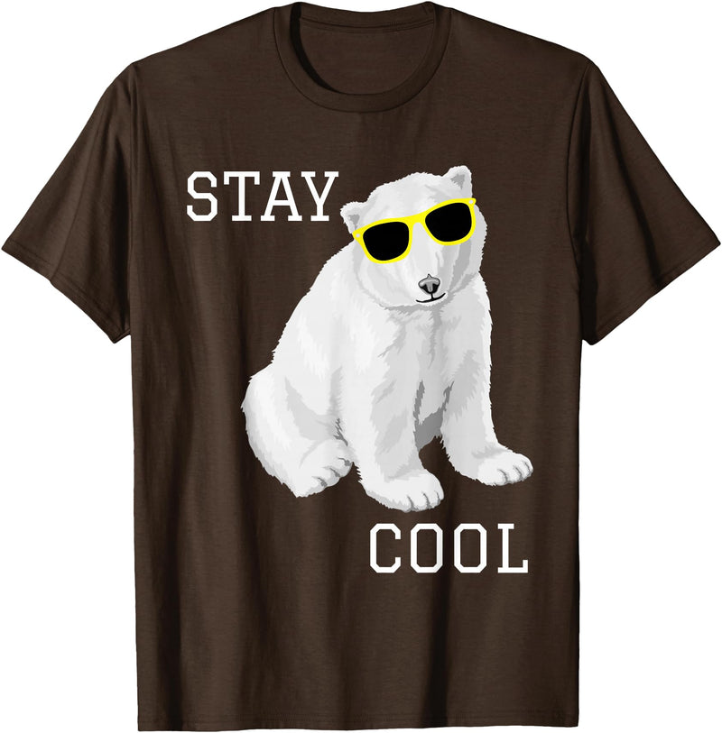Cool bleiben Eisbär Stay Cool Cute Baby Polar Bear Cub with Sunglasses T-Shirt - Brown