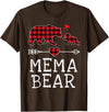 Funny Red Plaid Bear Matching Christmas Outfits Red Plaid Bear Christmas Pajama Mema Matching Family T-Shirt - Brown