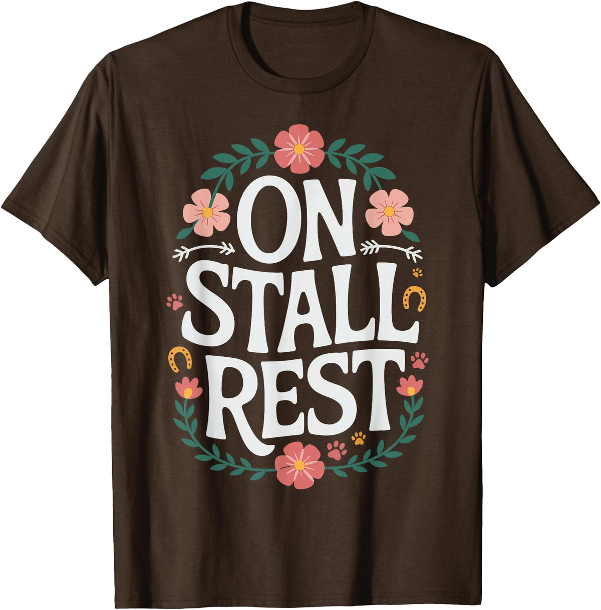 Horse Riding Equestrian Horse Trainer Jockey On Stall Rest T-Shirt - Brown
