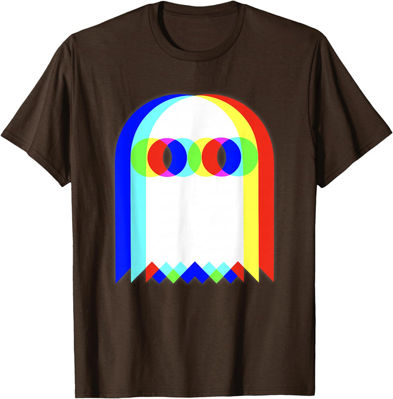 Threadrock Vaporwave Psychedelic Ghost Retro Halloween Techno EDM Unisex Adults Kids T-Shirt - Brown