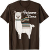 Llama Pajamas GA Cute Pajama Llama Bed Time T-Shirt Llama Pajama T-Shirt - Brown