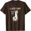 Cute Cartoon Llama Mama Gifts T Shirts & Hoodies Funny Mens Womens Kids Llama Game Don't Look At The Llama T-Shirt - Brown