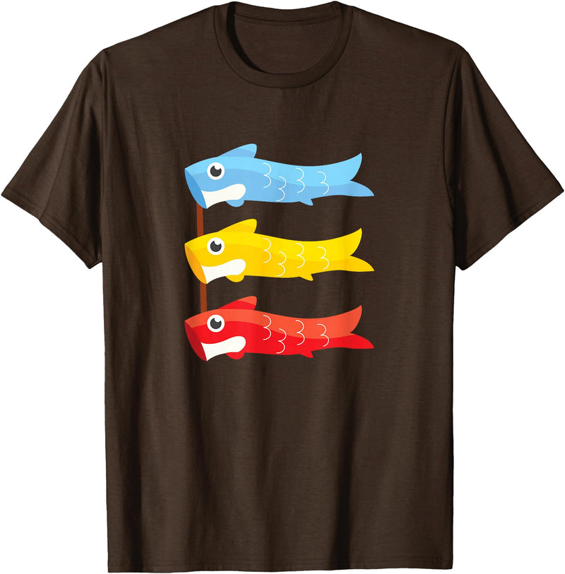 Children's Day Japan Gifts Children's Day Japan Carp Fish Japanese Boys Day Koinobori T-Shirt - Brown