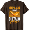 Buffalo Wings Fried Chicken Hot Wing Sauce T-Shirt - Brown