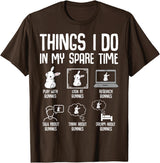 Things I Do in My Spare Time Bunny Rabbit Girls Kids Womens T-Shirt in Brown
