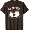 Explore Tees Go Outside Worst Case Scenario A Bear Kills You Explorer Tee T-Shirt - Brown