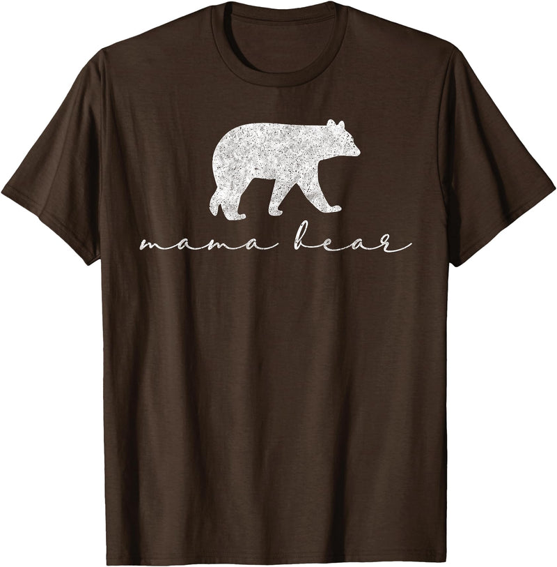 Mama Bear Shirt Cute White T-Shirt - Brown