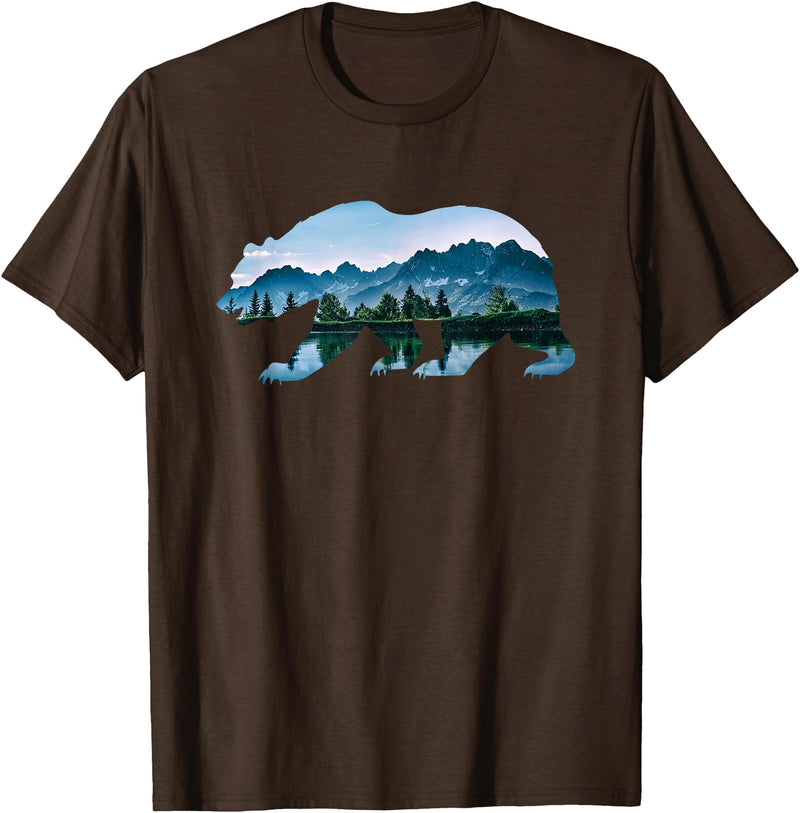 Retro National Park Shirts Bear Vintage National Park Bear Wildlife Mountains T-Shirt - Brown