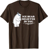 Mens Ice Bear Shirt Mens Ice Bear Tshirt Animal Gift Tee T-Shirt - Brown