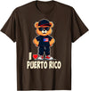 Puerto Rican Teddy Bear Breakdance Rapper Puerto Rican Flag Teddy Bear I Love Puerto Rico T-Shirt - Brown