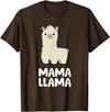 Llama Mama And Llama Papa Gifts Women Llama Mom Mama Llama T-Shirt - Brown