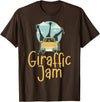 Hadley Designs Giraffe Giraffic Jam For Women Men Kids, Funny Animal T-Shirt - Brown